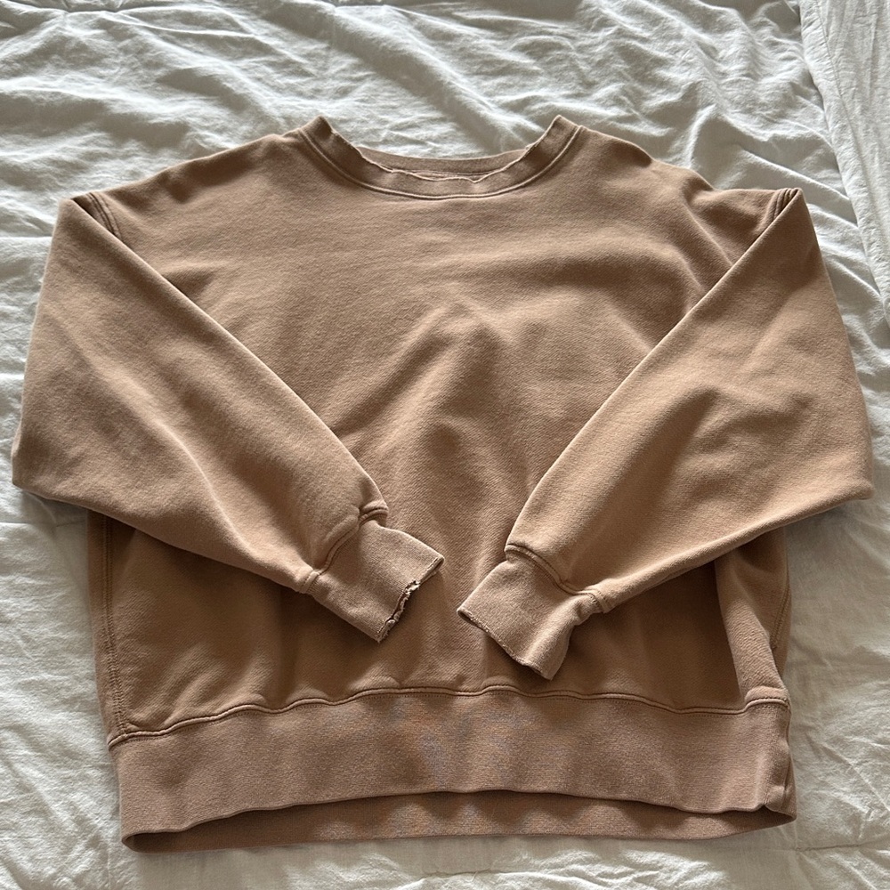 American Eagle Outfitters Beige Crew Neck Sweater